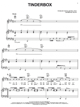 page one of Tinderbox (Piano, Vocal & Guitar Chords (Right-Hand Melody))