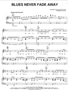 page one of Blues Never Fade Away (Piano, Vocal & Guitar Chords (Right-Hand Melody))