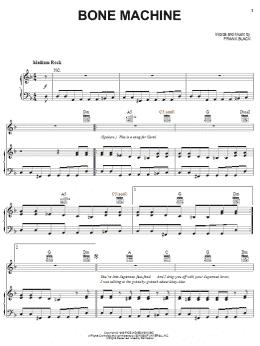 page one of Bone Machine (Piano, Vocal & Guitar Chords (Right-Hand Melody))