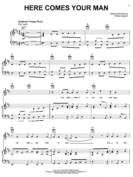 page one of Here Comes Your Man (Piano, Vocal & Guitar Chords (Right-Hand Melody))