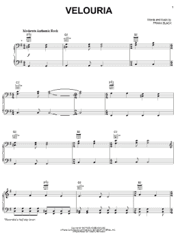 page one of Velouria (Piano, Vocal & Guitar Chords (Right-Hand Melody))