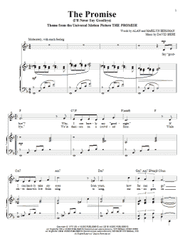 page one of The Promise (I'll Never Say Goodbye) (Piano & Vocal)