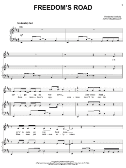 page one of Freedom's Road (Piano, Vocal & Guitar Chords (Right-Hand Melody))