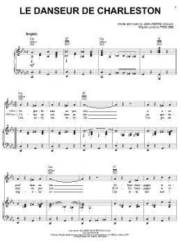 page one of Le Danseur De Charleston (Piano, Vocal & Guitar Chords (Right-Hand Melody))