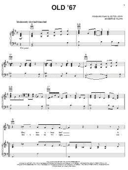 page one of Old 67 (Piano, Vocal & Guitar Chords (Right-Hand Melody))