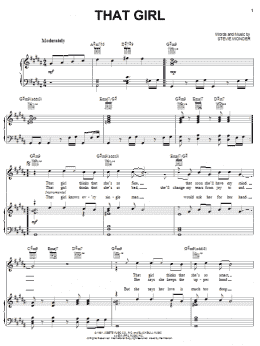 page one of That Girl (Piano, Vocal & Guitar Chords (Right-Hand Melody))