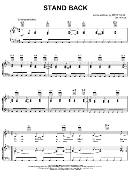 page one of Stand Back (Piano, Vocal & Guitar Chords (Right-Hand Melody))