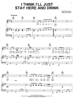 page one of I Think I'll Just Stay Here And Drink (Piano, Vocal & Guitar Chords (Right-Hand Melody))