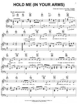 page one of Hold Me (In Your Arms) (Piano, Vocal & Guitar Chords (Right-Hand Melody))