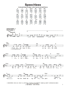 page one of Speechless (Easy Guitar)