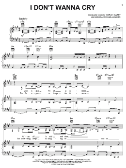 page one of I Don't Wanna Cry (Piano, Vocal & Guitar Chords (Right-Hand Melody))