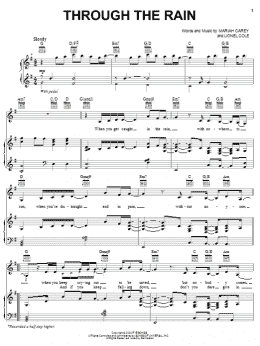 page one of Through The Rain (Piano, Vocal & Guitar Chords (Right-Hand Melody))