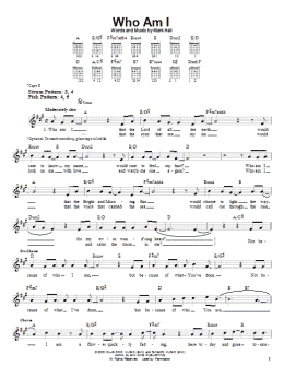 page one of Who Am I (Easy Guitar)