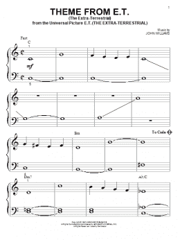 page one of Theme from E.T. (The Extra-Terrestrial) (Big Note Piano)