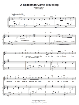 page one of A Spaceman Came Travelling (Piano & Vocal)