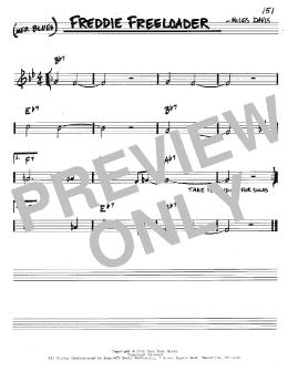 page one of Freddie Freeloader (Real Book – Melody & Chords – C Instruments)