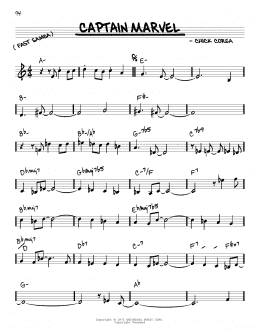 page one of Captain Marvel (Real Book – Melody & Chords – C Instruments)