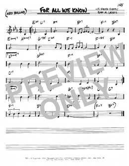 page one of For All We Know (Real Book – Melody & Chords – C Instruments)