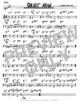 page one of Quiet Now (Real Book – Melody & Chords – C Instruments)
