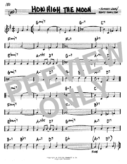 page one of How High The Moon (Real Book – Melody & Chords – C Instruments)