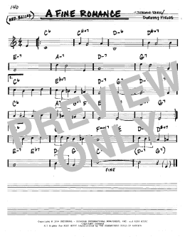 page one of A Fine Romance (Real Book – Melody & Chords – C Instruments)