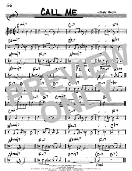 page one of Call Me (Real Book – Melody & Chords – C Instruments)