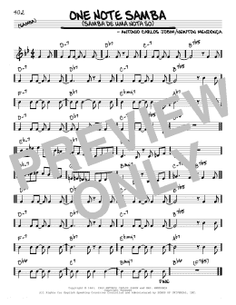 page one of One Note Samba (Samba De Uma Nota So) (Real Book – Melody & Chords – C Instruments)
