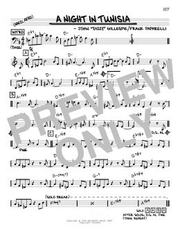 page one of A Night In Tunisia (Real Book – Melody & Chords – C Instruments)