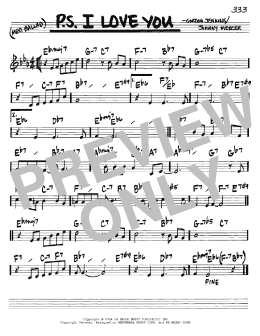 page one of P.S. I Love You (Real Book – Melody & Chords – C Instruments)