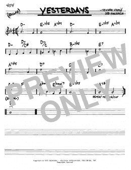 page one of Yesterdays (Real Book – Melody & Chords – C Instruments)