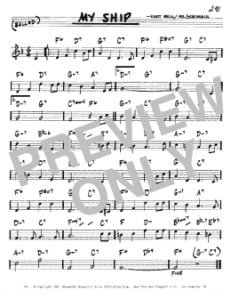 page one of My Ship (Real Book – Melody & Chords – C Instruments)