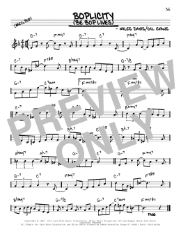 page one of Boplicity (Be Bop Lives) (Real Book – Melody & Chords – C Instruments)