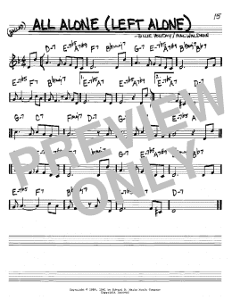 page one of All Alone (Left Alone) (Real Book – Melody & Chords – C Instruments)