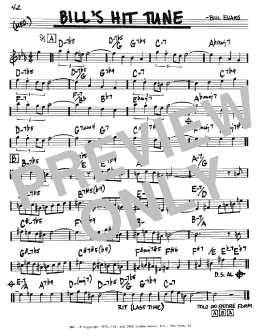 page one of Bill's Hit Tune (Real Book – Melody & Chords – C Instruments)