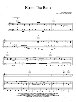 page one of Raise The Barn (Piano, Vocal & Guitar Chords (Right-Hand Melody))