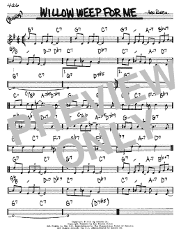 page one of Willow Weep For Me (Real Book – Melody & Chords – C Instruments)
