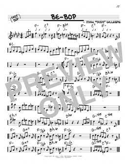 page one of Be-Bop (Real Book – Melody & Chords – C Instruments)