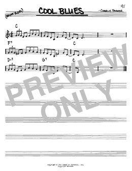 page one of Cool Blues (Real Book – Melody & Chords – C Instruments)