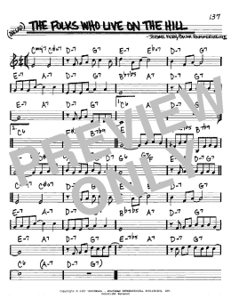 page one of The Folks Who Live On The Hill (Real Book – Melody & Chords – C Instruments)