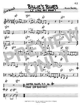 page one of Billie's Blues (I Love My Man) (Real Book – Melody & Chords – C Instruments)