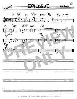 page one of Epilogue (Real Book – Melody & Chords – C Instruments)