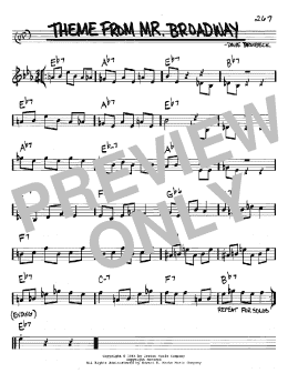 page one of Theme From Mr. Broadway (Real Book – Melody & Chords – C Instruments)