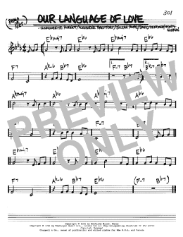 page one of Our Language Of Love (Real Book – Melody & Chords – C Instruments)