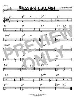 page one of Russian Lullaby (Real Book – Melody & Chords – C Instruments)
