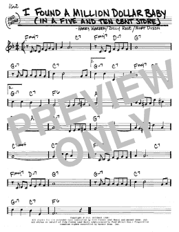 page one of I Found A Million Dollar Baby (In A Five And Ten Cent Store) (Real Book – Melody & Chords – C Instruments)