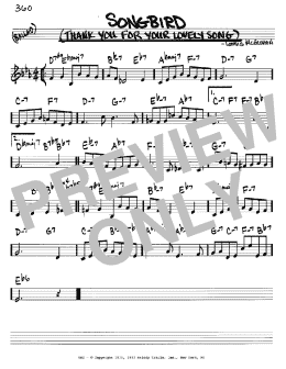 page one of Songbird (Thank You For Your Lovely Song) (Real Book – Melody & Chords – C Instruments)