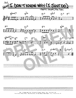page one of I Don't Know Why (I Just Do) (Real Book – Melody & Chords – C Instruments)