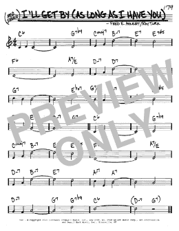 page one of I'll Get By (As Long As I Have You) (Real Book – Melody & Chords – C Instruments)