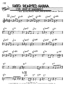 page one of Hard Hearted Hannah (The Vamp Of Savannah) (Real Book – Melody & Chords – C Instruments)