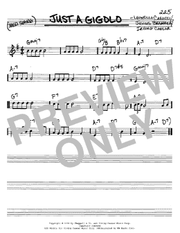 page one of Just A Gigolo (Real Book – Melody & Chords – C Instruments)